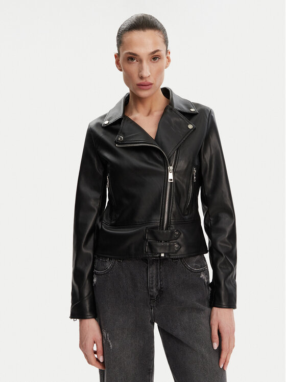 Rinascimento Rinascimento Műbőr dzseki CFC0119619003 Fekete Regular Fit