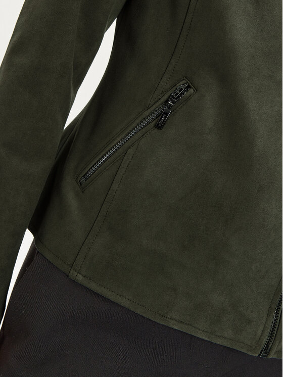 Olsen Olsen Jakna iz umetnega usnja 15001386 Zelena Regular Fit