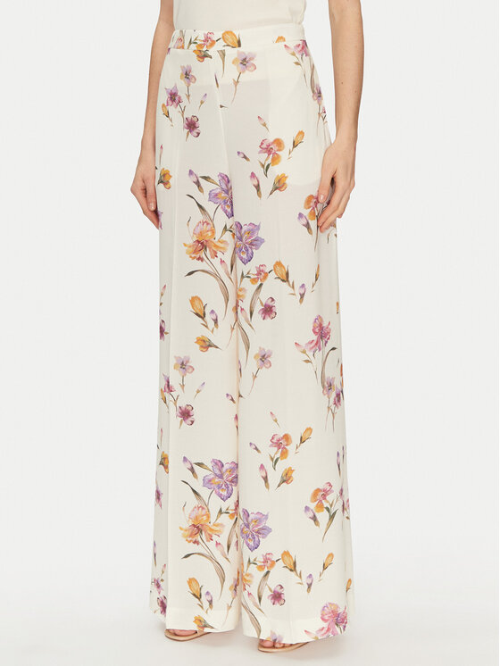 TWINSET TWINSET Palazzo kalhoty 251TP2775 Écru Wide Leg
