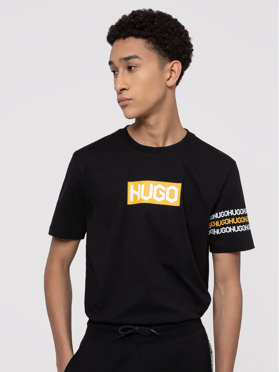 HUGO Hugo Marškinėliai Dake 50448862 Juoda Regular Fit