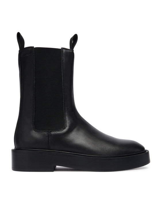 Calvin Klein Calvin Klein Kotníková obuv s elastickým prvkem Convate Welt Chelsea Lth YW0YW01905 Černá