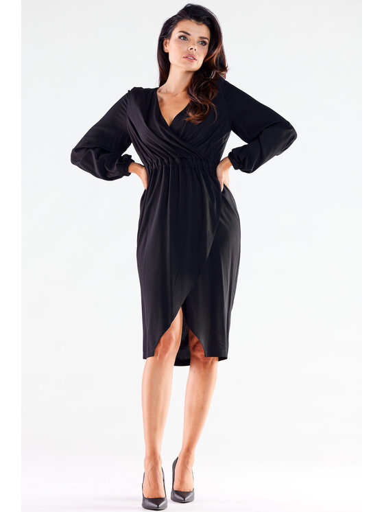 Awama Awama Vestito estivo A523 Nero Basic Fit