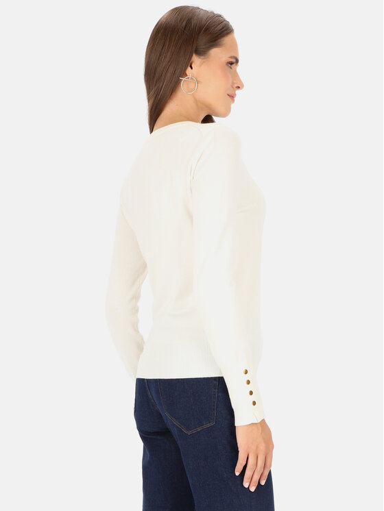 L’AF L’AF Sweter Perli Biały Regular Fit