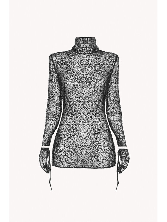 Epuzer Epuzer Sukienka wieczorowa Beaded mesh dress Czarny Standard Fit
