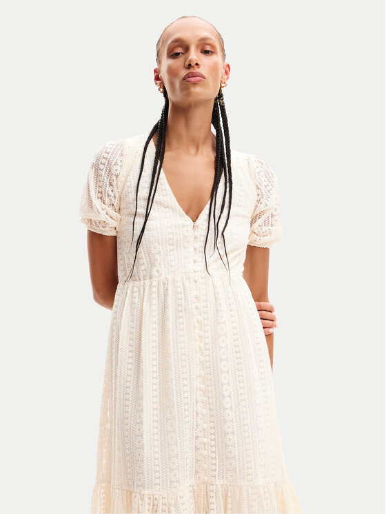 Desigual Desigual Φόρεμα καλοκαιρινό Ottawa 24SWVW05 Λευκό Regular Fit