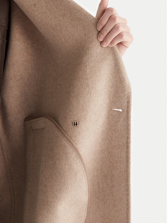 ViCOLO ViCOLO Вовняне пальто TF0003 Бежевий Regular Fit