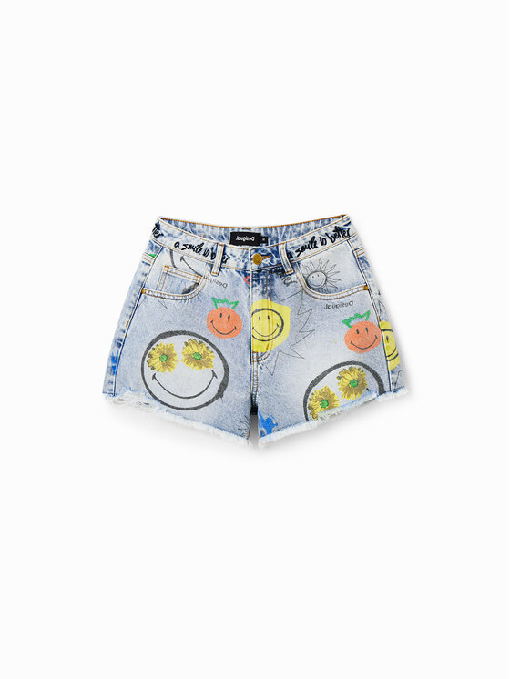 Desigual Desigual Džinsiniai šortai 23SWDD70 Mėlyna Regular Fit