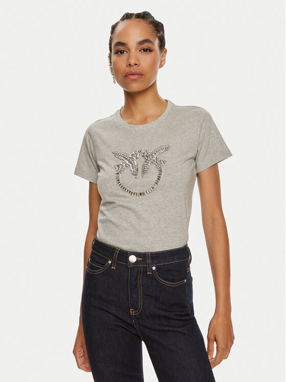 PINKO Pinko Marškinėliai Quentin 100535 A24E Pilka Regular Fit