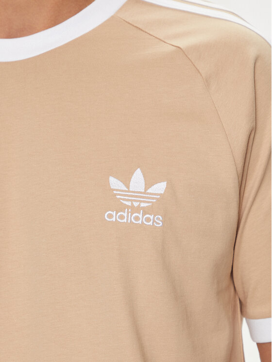 adidas adidas T-Shirt adicolor Classics 3-Stripes IZ2366 Beżowy Slim Fit
