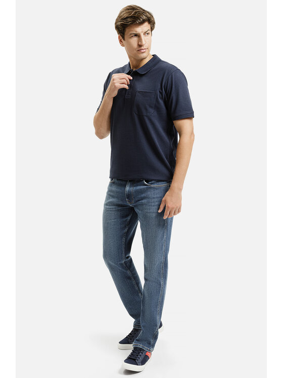 Cross Jeans Cross Jeans Polo 16146-001 Granatowy Regular Fit