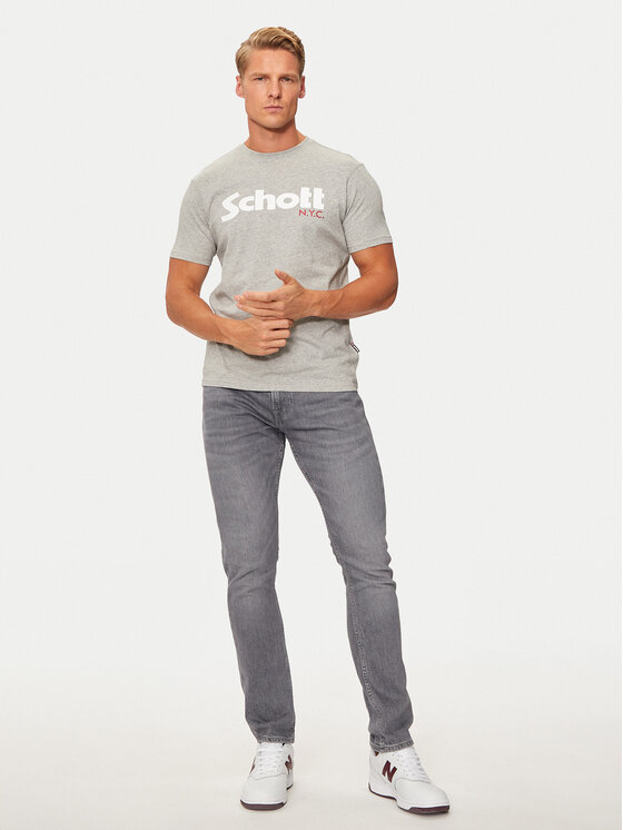 SCHOTT N.Y.C. SCHOTT N.Y.C. Тишърт TSLOGO Сив Regular Fit