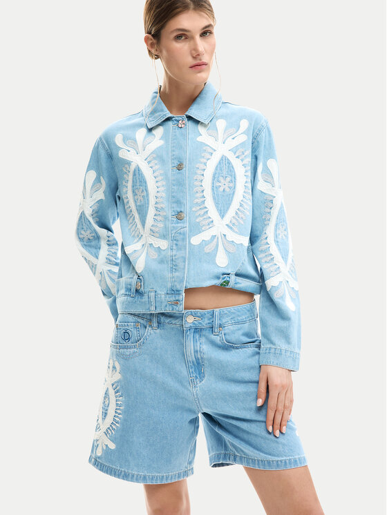 Desigual Desigual Džínové šortky Wakand 26SWDD45 Modrá Relaxed Fit