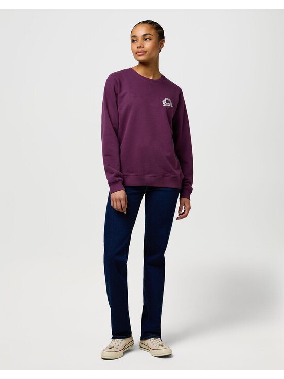 Wrangler Wrangler Bluzka REGULAR SWEAT Fioletowy Regular Fit
