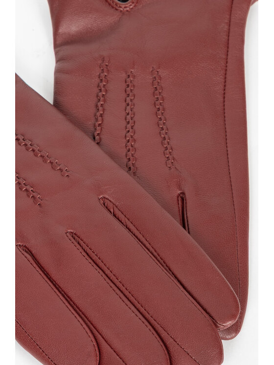 Deni Cler Milano Deni Cler Milano Rękawiczki Damskie T-DC-L060-E5-77-39-1 Bordowy