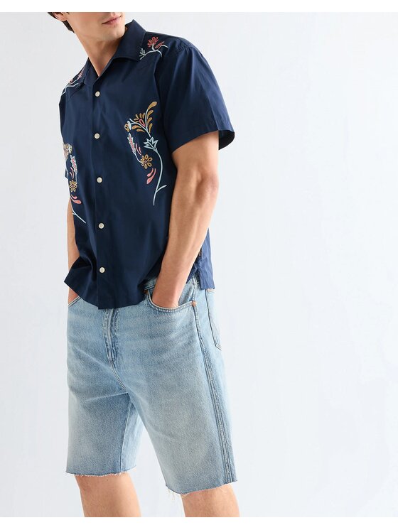 Wrangler Wrangler Szorty jeansowe COWBOY SHORTS Niebieski Loose Fit