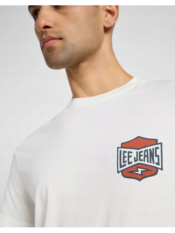 Lee Lee T-Shirt SS Relaxed Tee Biały Relaxed Fit