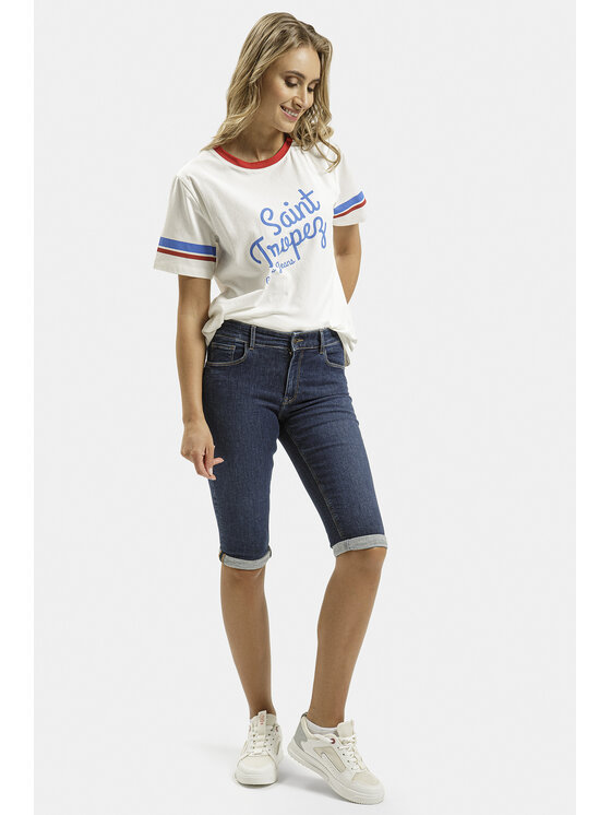Cross Jeans Cross Jeans Szorty jeansowe P 457-037 Niebieski
