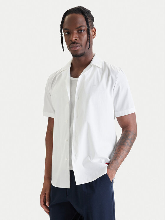 HUGO Cămașă Ellino 50560584 Alb Relaxed Fit