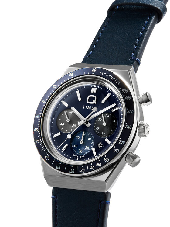 Timex Timex Ročna ura Q Diver Inspired Chronograph TW2Y36100 Mornarsko modra