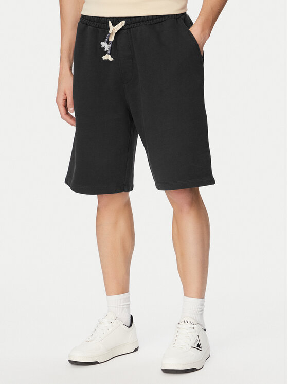 Guess Pantalon scurți din material M6GD15 K3021 Negru Regular Fit