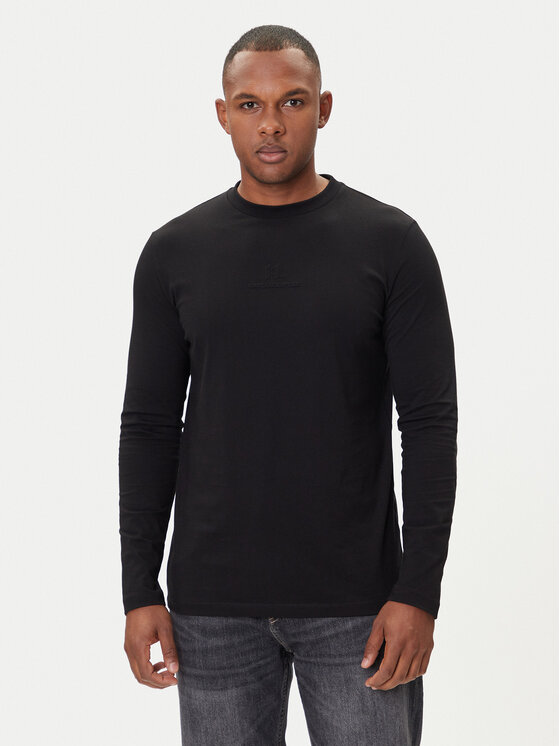 KARL LAGERFELD KARL LAGERFELD Majica dugih rukava 755055 554225 Crna Regular Fit
