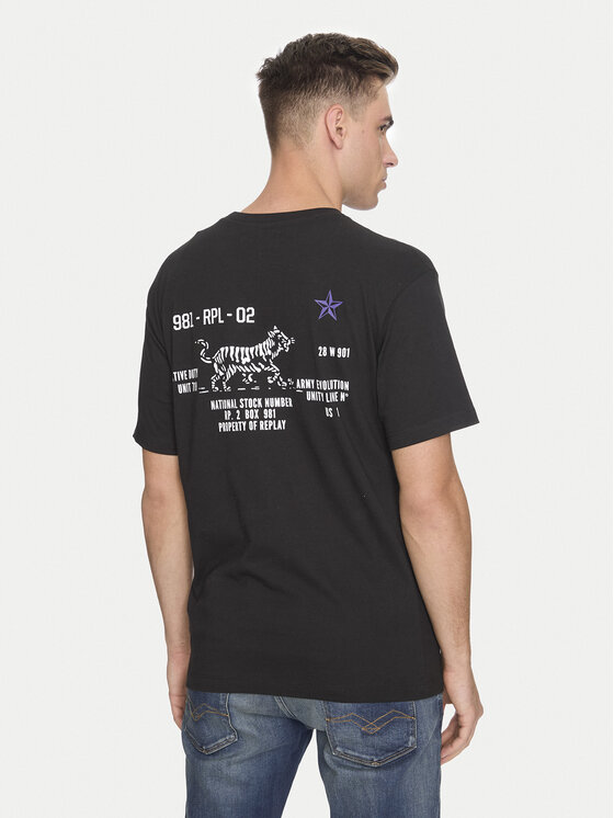 REPLAY Replay T-Shirt M6884 .000.2660 Czarny Relaxed Fit