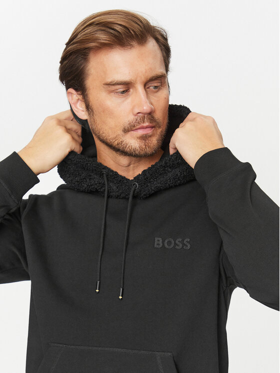 BOSS Boss Mikina Weteddy 50501378 Černá Relaxed Fit