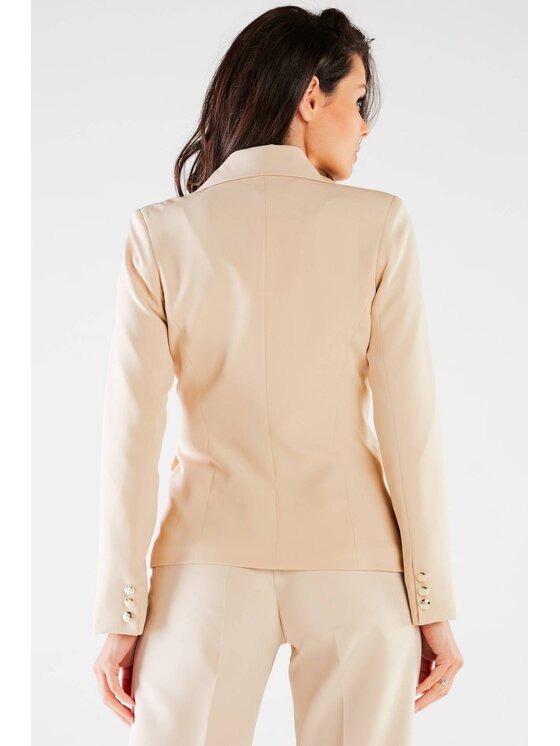 Awama Awama Marynarka A441 Beżowy Basic Fit
