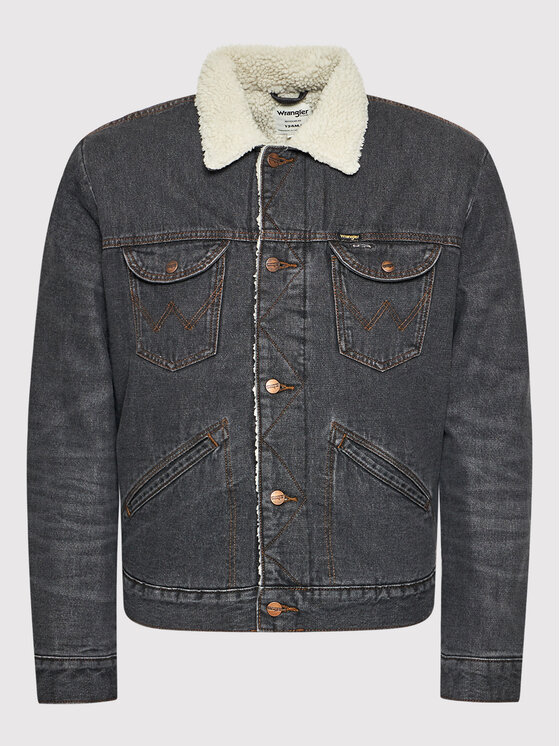 Wrangler Wrangler Kurtka jeansowa 124MJ Sherpa W4MSV2339 112141375 Czarny Regular Fit
