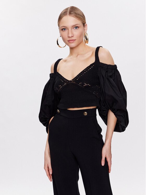 PINKO Pinko Blúz 101165 A0TS Fekete Regular Fit