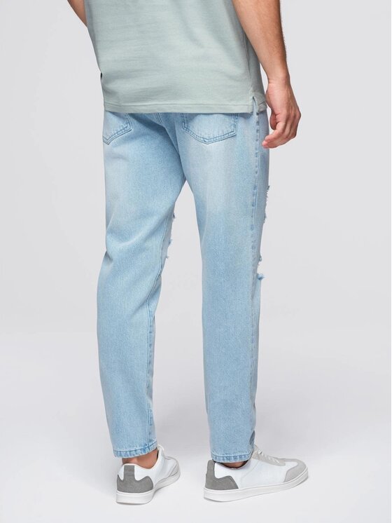 Ombre Ombre Jeansy OM-PADP-0250 Niebieski Carrot Fit