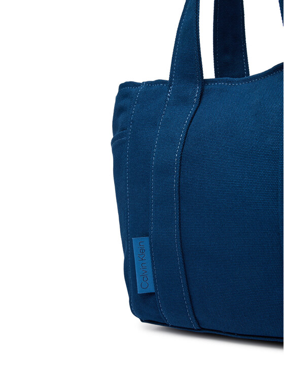 Calvin Klein Calvin Klein Дамска чанта Webbing Strap Canvas Small Tote LV04F3384G Син