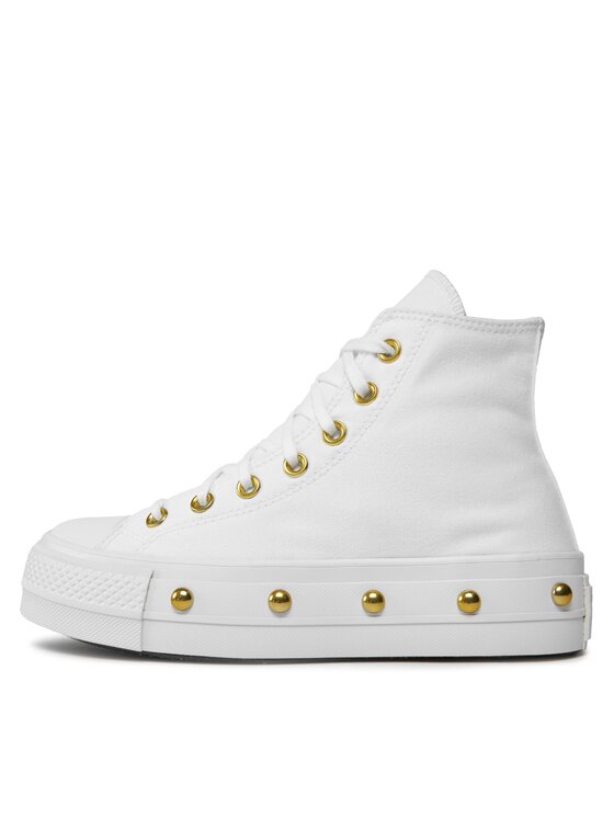 Converse Converse Scarpe da ginnastica Chuck Taylor All Star Lift Platform Star Studded A06787C Bianco