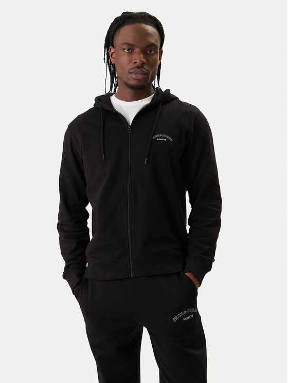Jack & Jones Bluză College Logo 12288363 Negru Regular Fit