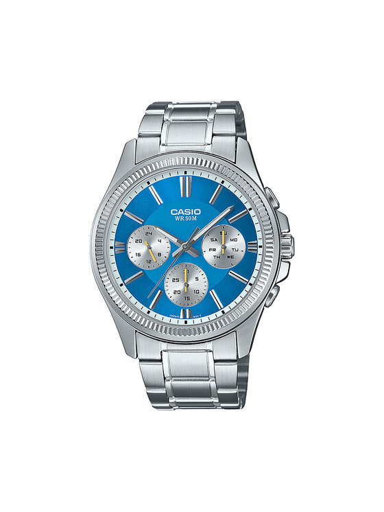 Casio Hodinky MTP-1375PD-2A2VEF Strieborná