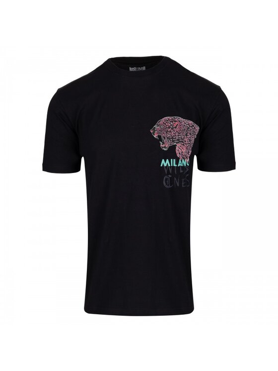 T-Shirt Just Cavalli, Rozmiar XL, Czarne, 78OAHC04 CJ600 899