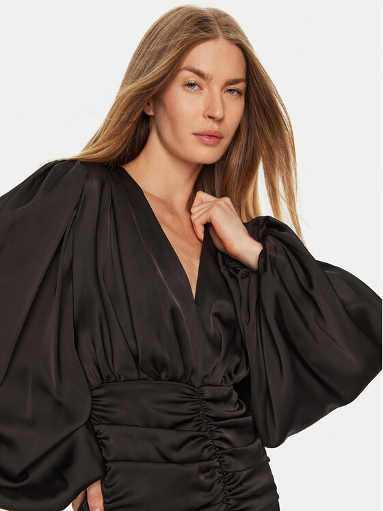 Eleh Eleh Kokteiļkleita E00199 Melns Regular Fit