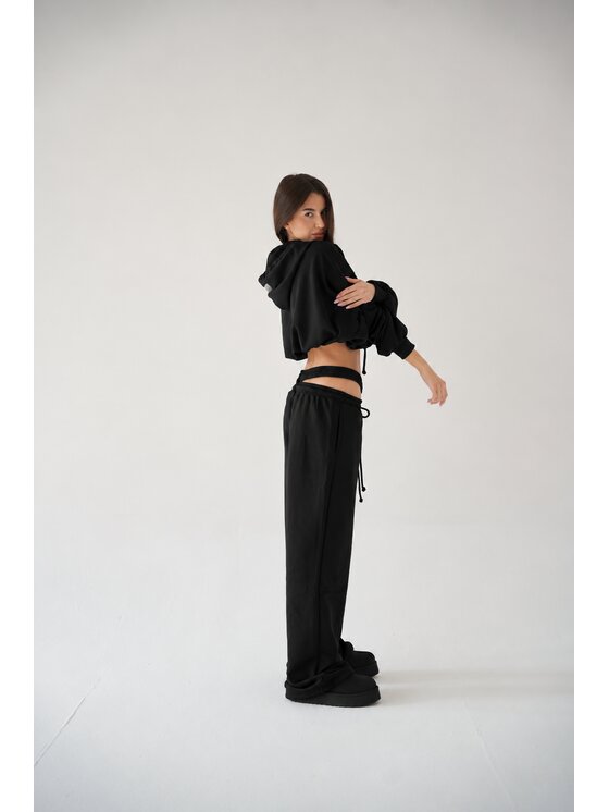 MissDenim MissDenim Tepláková súprava Double Belt Flippy Tracksuit Set Čierna Oversize