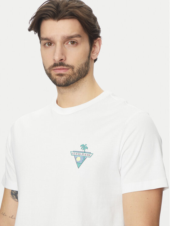 Guess Jeans Guess Jeans T-Shirt M5GI55 K8FQ4 Biały Regular Fit