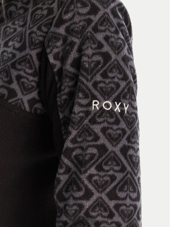 Roxy Roxy Fleecejacke Sayna Half Zip ERJFT04831 Schwarz Regular Fit