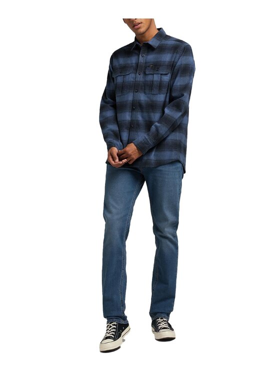 Lee Lee Jeansy DAREN ZIP FLY Niebieski Straight Fit