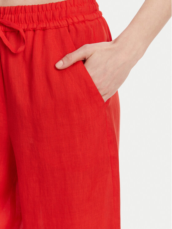 Marella Marella Kalhoty z materiálu Mattino 2513131084 Červená Wide Leg