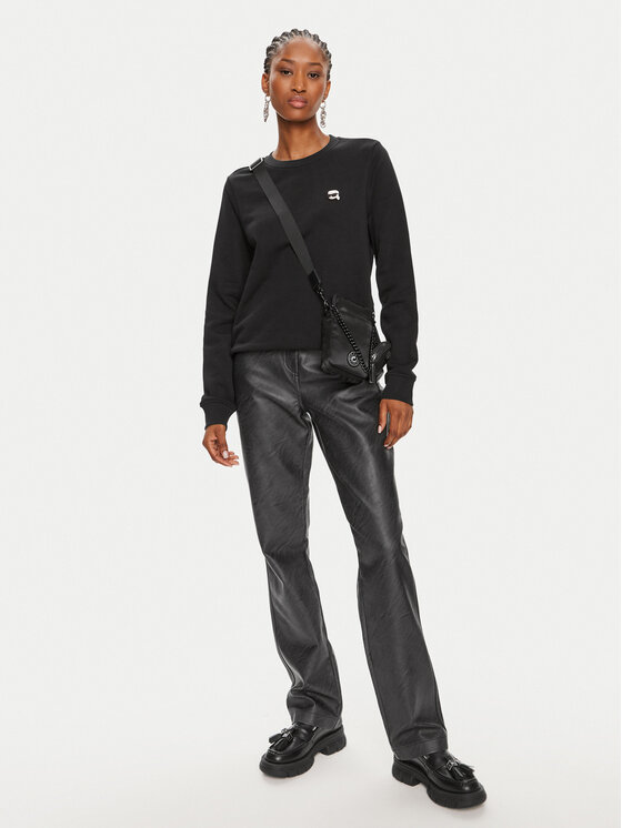 KARL LAGERFELD KARL LAGERFELD Μπλούζα Ikonik 2.0 245W1810 Μαύρο Regular Fit