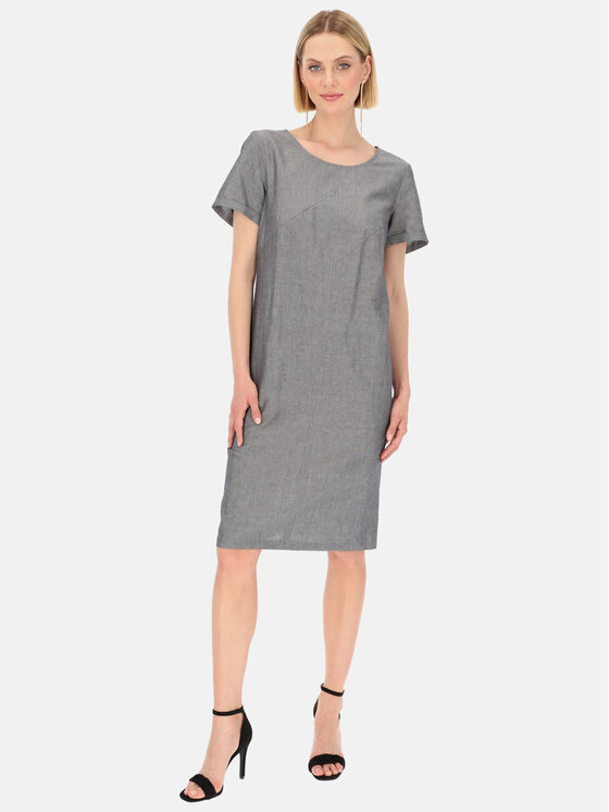 Potis & Verso Potis & Verso Sukienka letnia Rebeka Szary Regular Fit