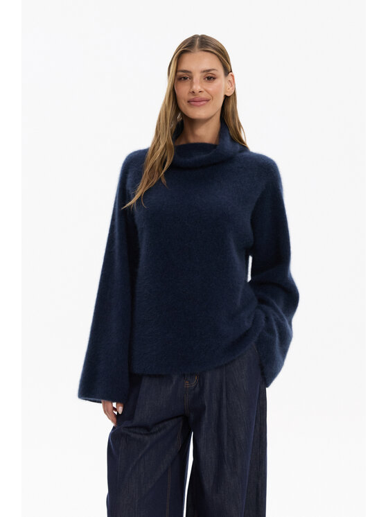 Deni Cler Milano Deni Cler Milano Sweter T-DC-S481-F5-90-59-1 Granatowy Loose Fit