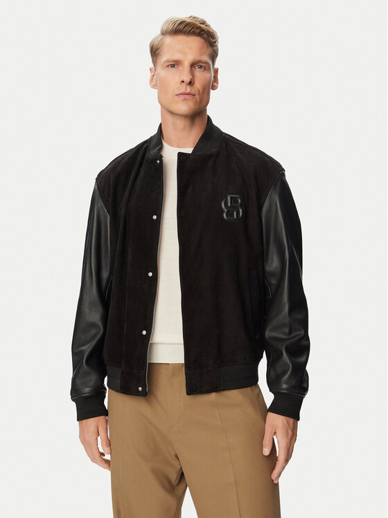 BOSS BOSS Lederjacke C-Mileon 50564584 Schwarz Regular Fit