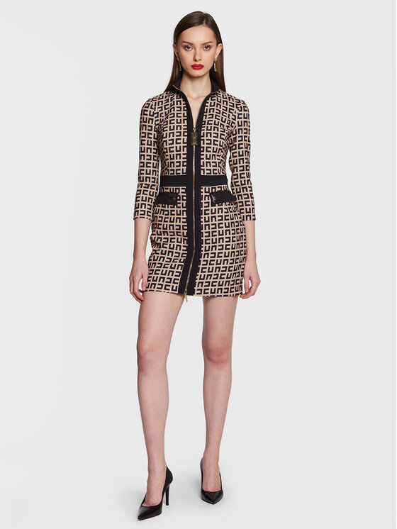 Elisabetta Franchi Elisabetta Franchi Koktel haljina AB-339-31E2-V460 Bež Slim Fit