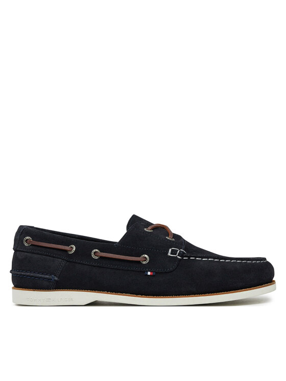 Tommy Hilfiger Īsi apavi Th Boat Shoe Core Suede FM0FM05387 Tumši zils