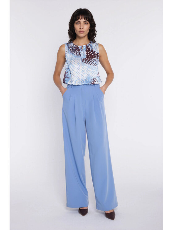 NIFE NIFE Kalhoty z materiálu SD138 Modrá Modern Relaxed Fit