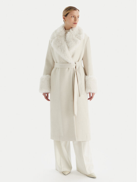TWINSET TWINSET Télikabát 252TT2040 Ekru Regular Fit